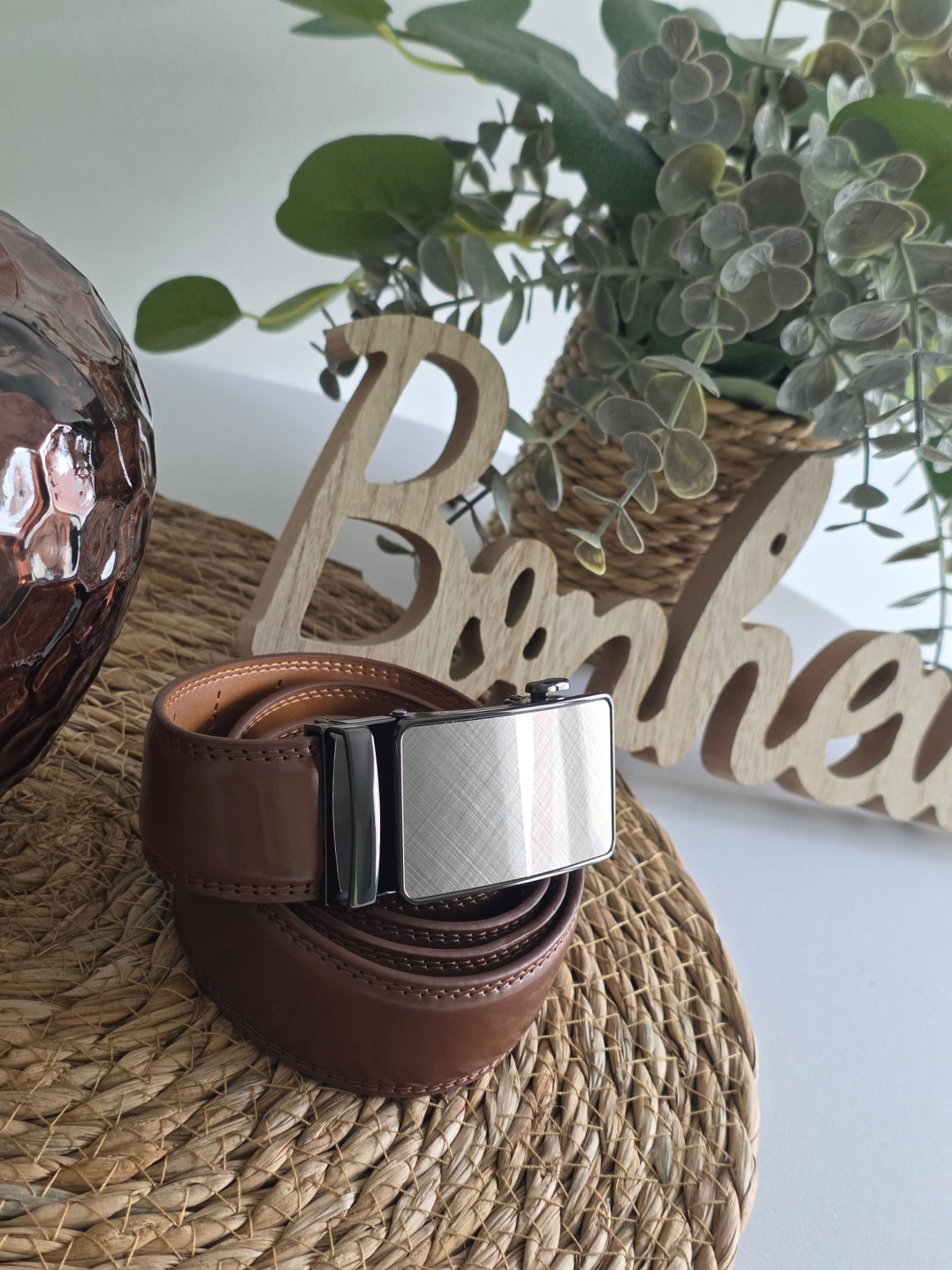 Ceinture Automatique en Cuir Marron