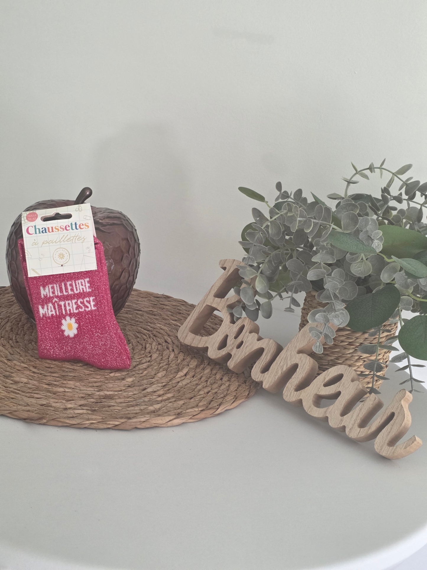 Meilleure Maîtresse - Chaussette à Paillette Fuchsia