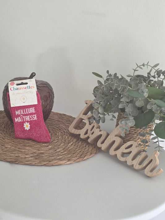 Meilleure Maîtresse - Chaussette à Paillette Fuchsia
