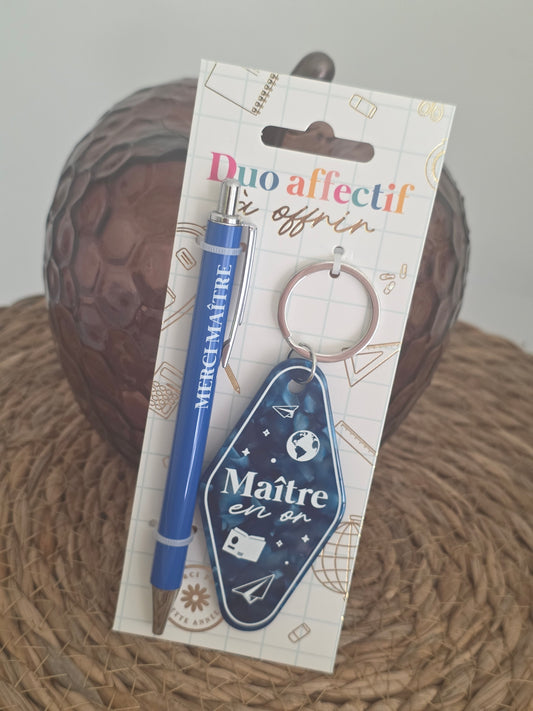 Duo Porte-Clés et Stylo Maître