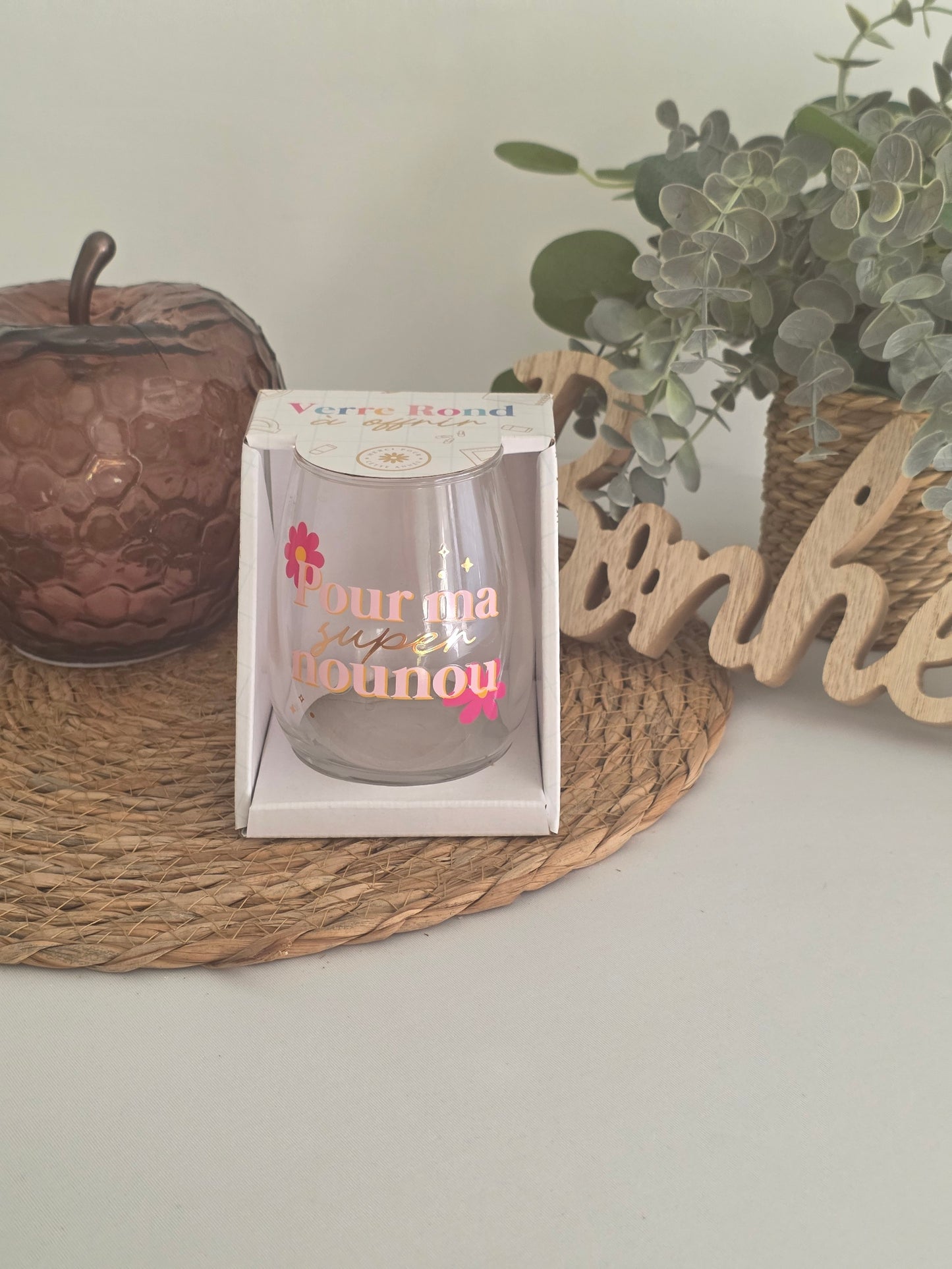 Verre Rond " Pour Ma Super Nounou "