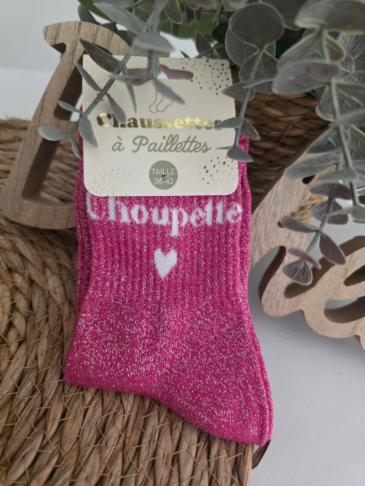 CHOUPETTE - Chaussette à Paillette Fuchsia
