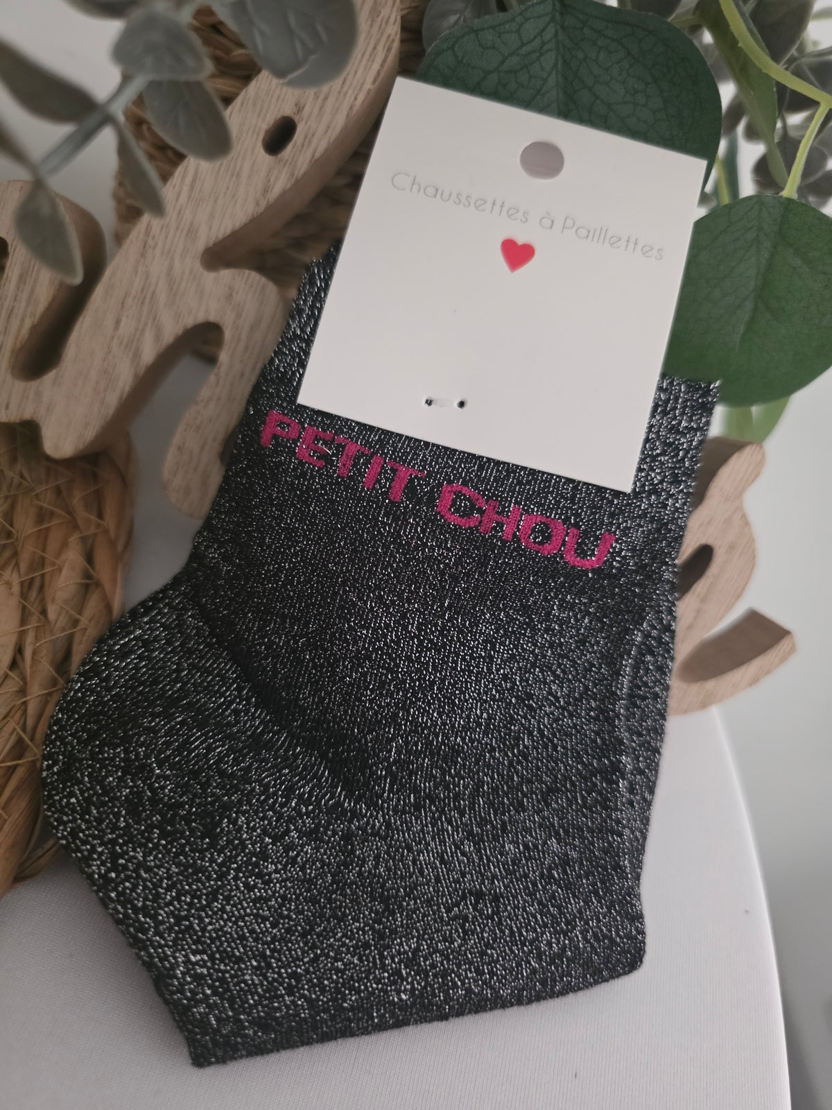 PETIT CHOU - Chaussette à Paillette Noir