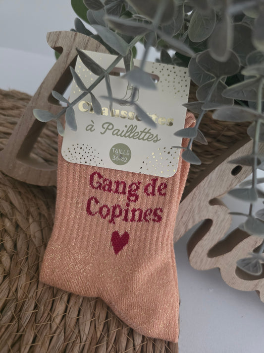 GANG DES COPINES - Chaussette à Paillette Orange