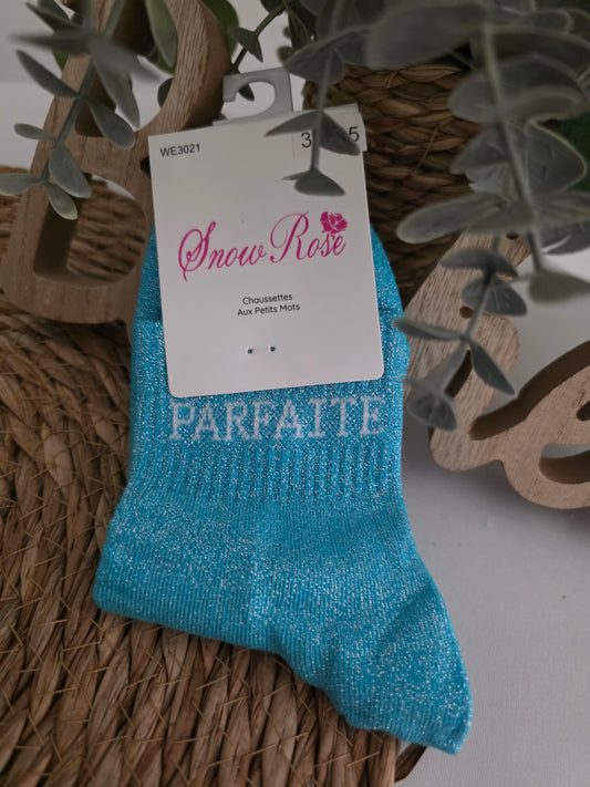 PARFAITE - Chaussette à Paillette Enfant Bleu