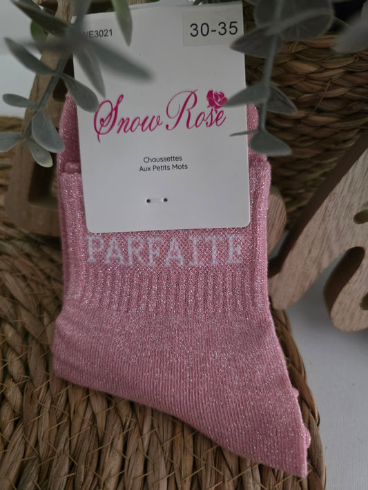 PARFAITE - Chaussette à Paillette Enfant Rose