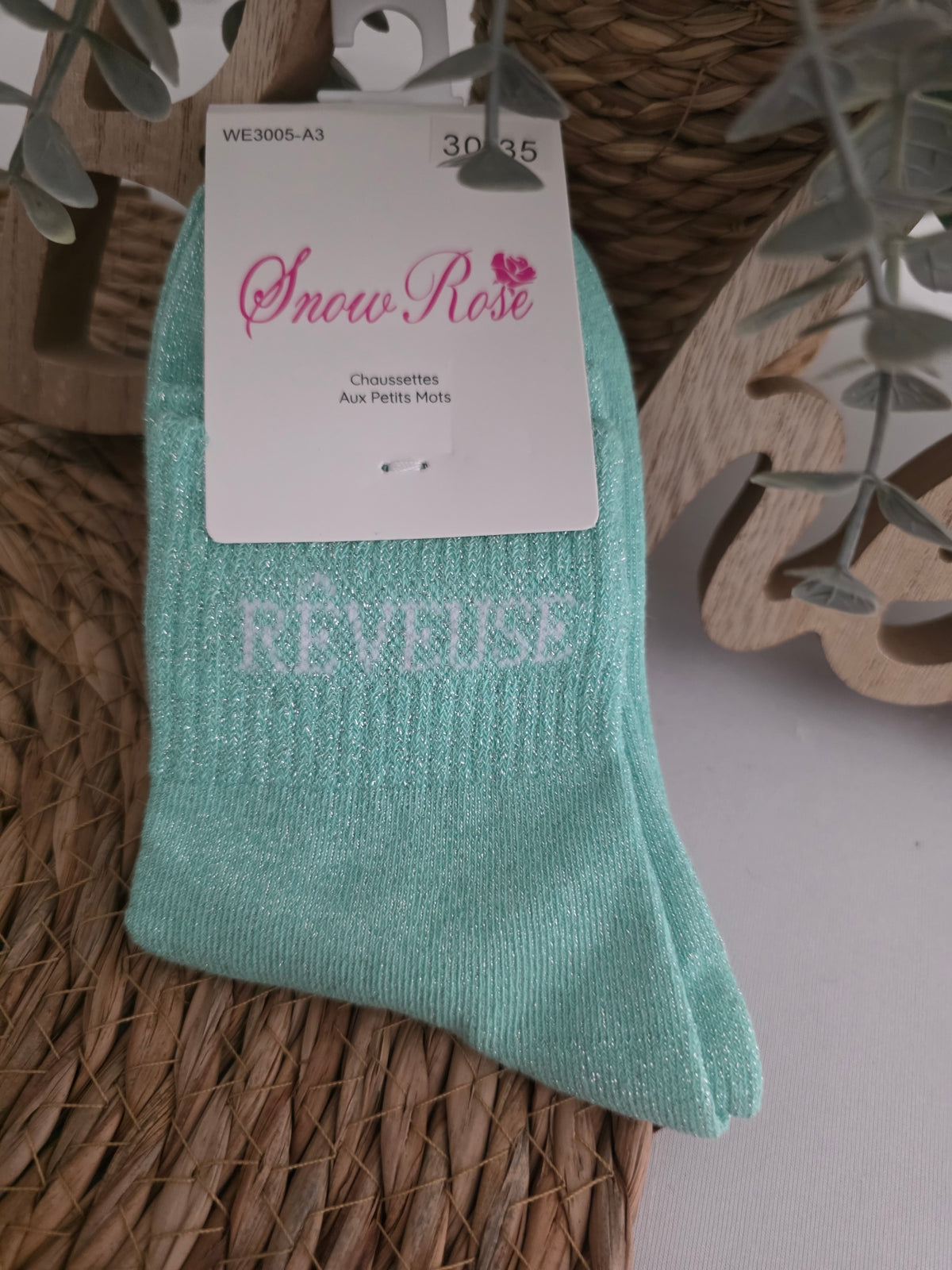 REVEUSE - Chaussette à Paillette Enfant Menthe
