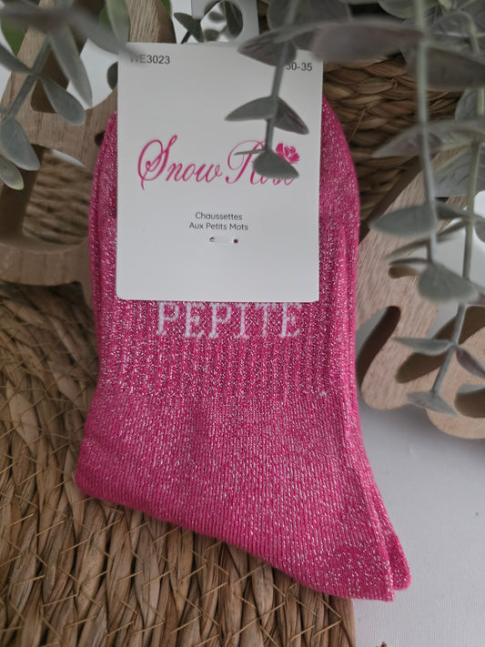PEPITE - Chaussette à Paillette Enfant Fuchsia