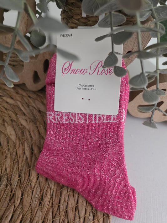 IRRESISTIBLE - Chaussette à Paillette Enfant Fuchsia