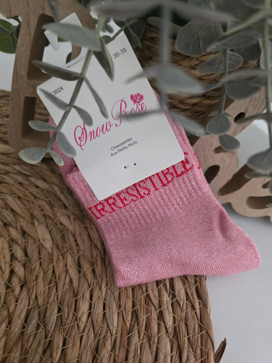 IRRESISTIBLE - Chaussette à Paillette Enfant Rose