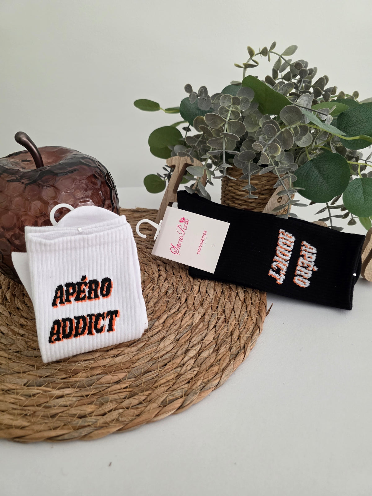 Nos Chaussettes à Message ! Apéro Addict Blanc