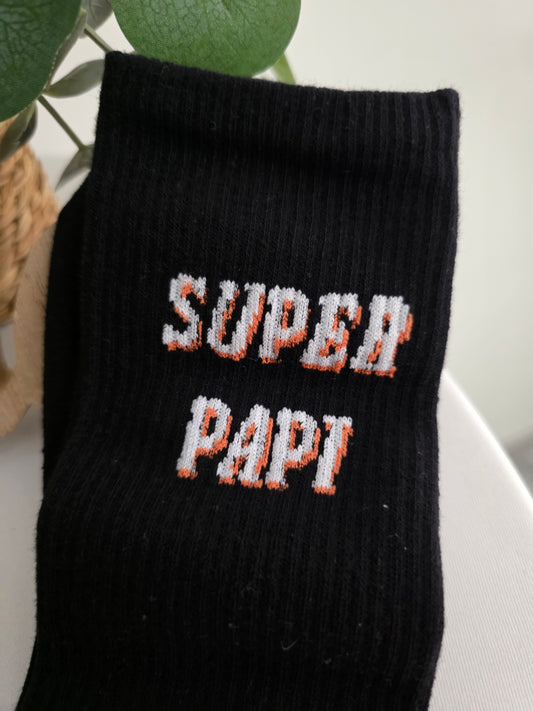 Nos Chaussettes à Message ! Super Papi Noir