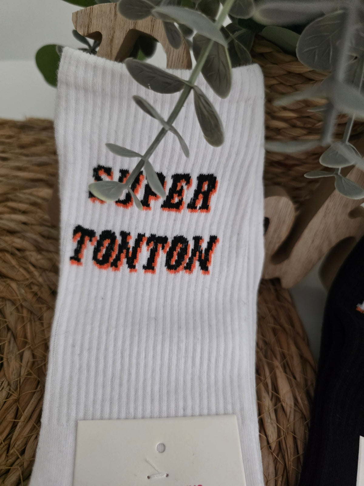 Nos Chaussettes à Message ! Super Tonton Blanc