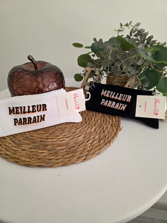 Nos Chaussettes à Message ! Meilleur Parrain Noir