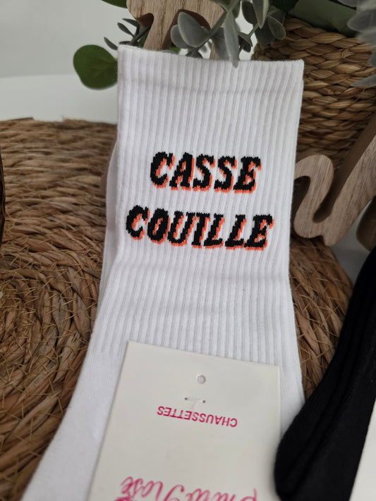 Nos Chaussettes à Message ! Casse Couille Blanc
