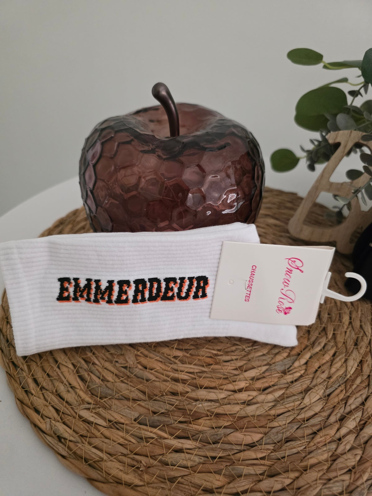 Nos Chaussettes à Message ! Emmerdeur Blanc