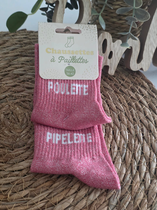 POULETTE PIPELETTE - Chaussette à Paillette Duo