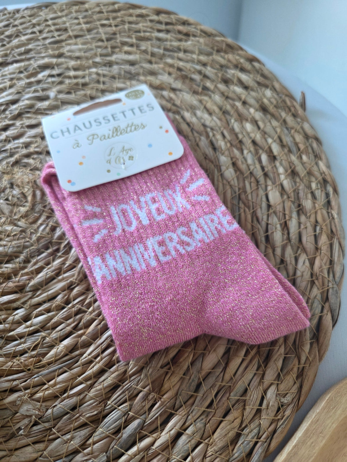 JOYEUX ANNIVERSAIRE - Chaussette à Paillette